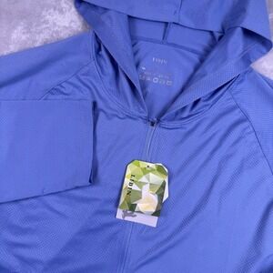 Libin Womens XL Blue UPF 50+ Sun Protection Hoodie Long Zip Up Jacket Pockets